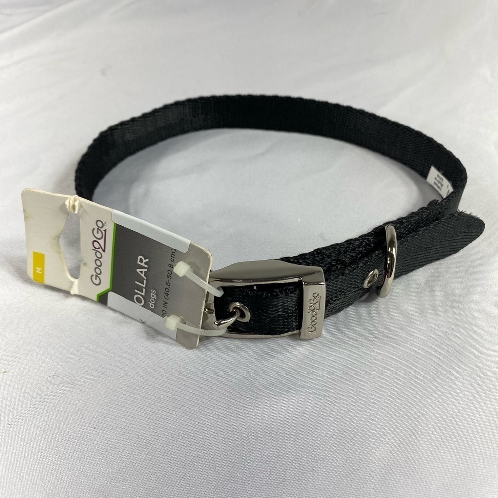 Good2Go Adjustable Black Nylon 3/4” Width 16”-20” Dog Collar